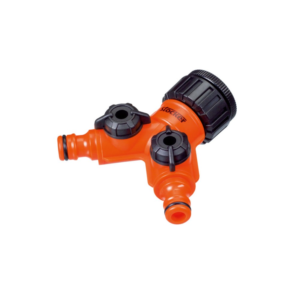 RACCORDO RUBINETTO A 2 USCITE STOCKER