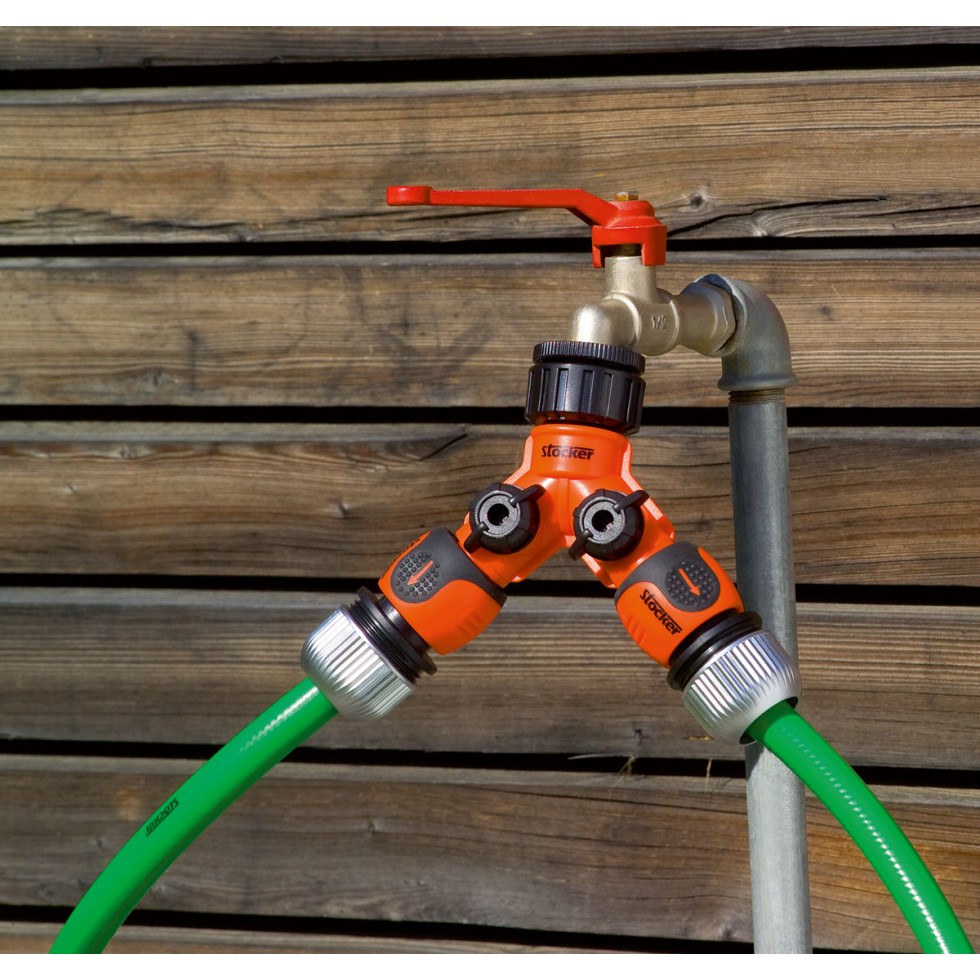 RACCORDO RUBINETTO A 2 USCITE STOCKER