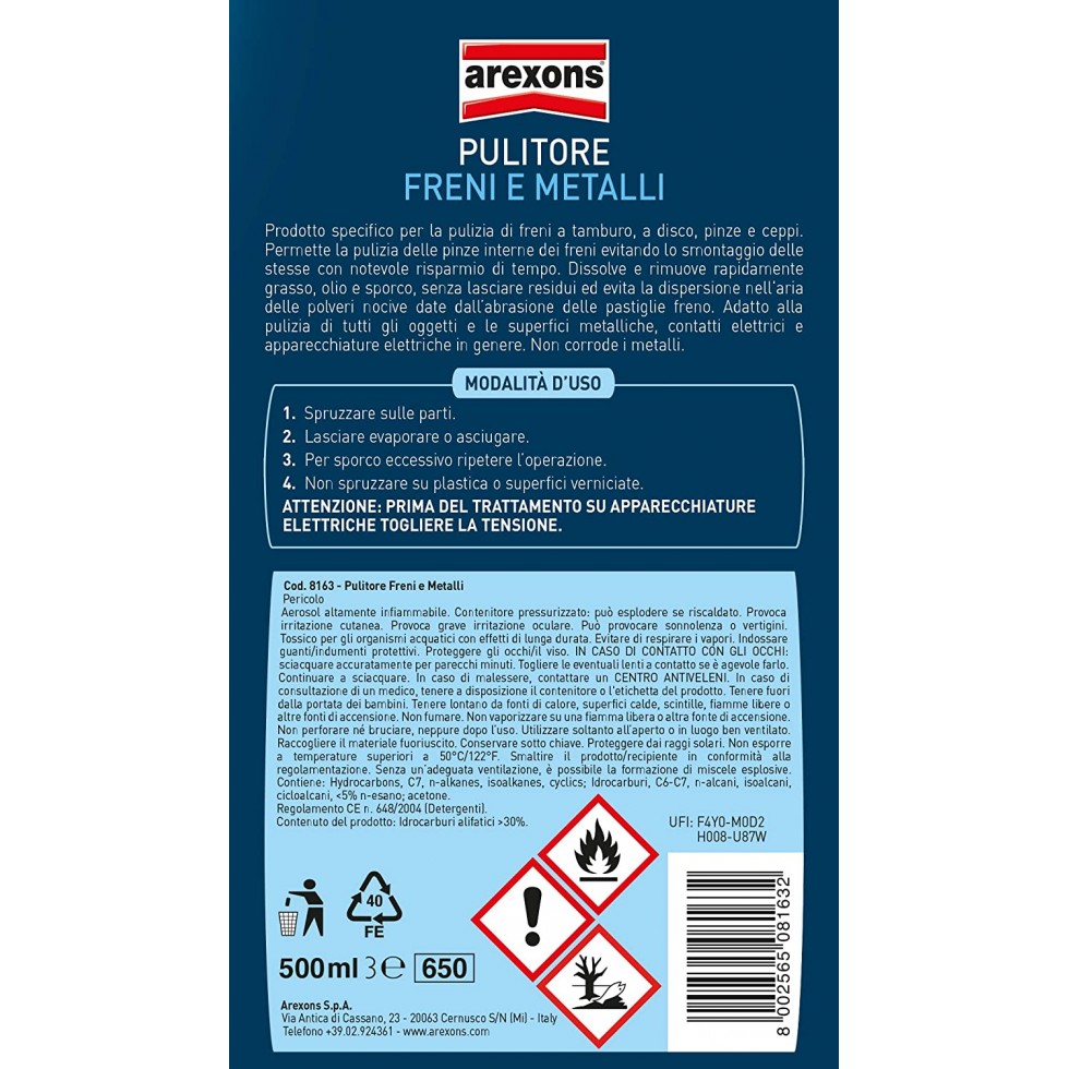 Arexons 8163 Pulitore Freni e Metalli...
